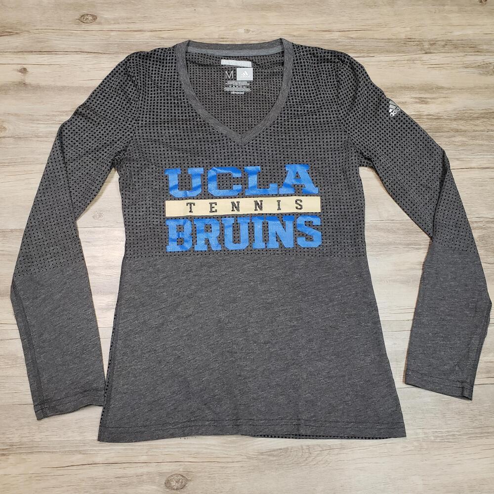 UCLA Bruins Shirt Womens Medium Gray NCAA Tennis Adidas Aeroknit Climacool
